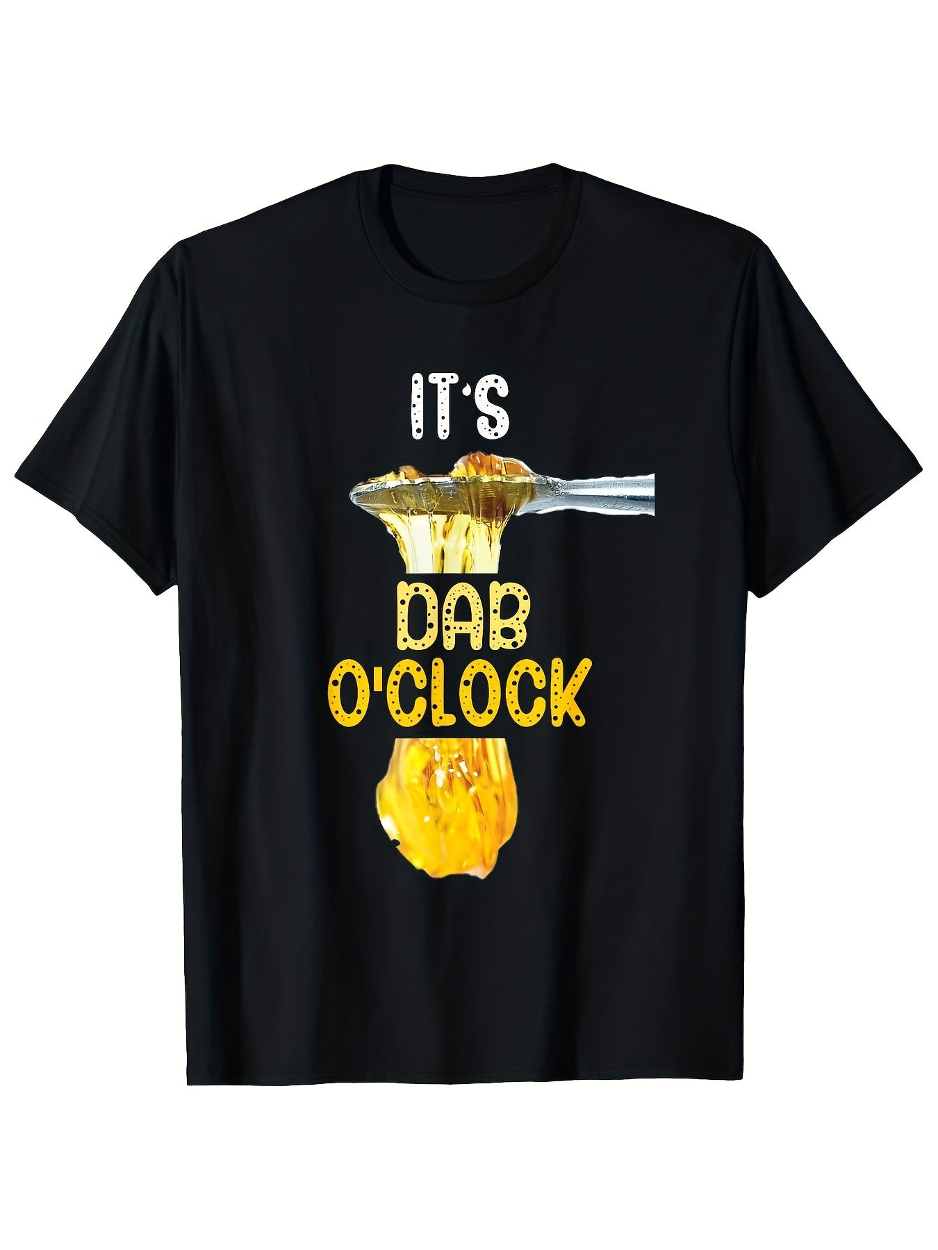Unisex Fun Statement T-Shirt (Dab O'Clock Theme) – Black Short-Sleeve Crew Neck Casual Style, Playful Essential, Relaxed Fit | Lighthearted Humor T-Shirt | Comfortable Fit