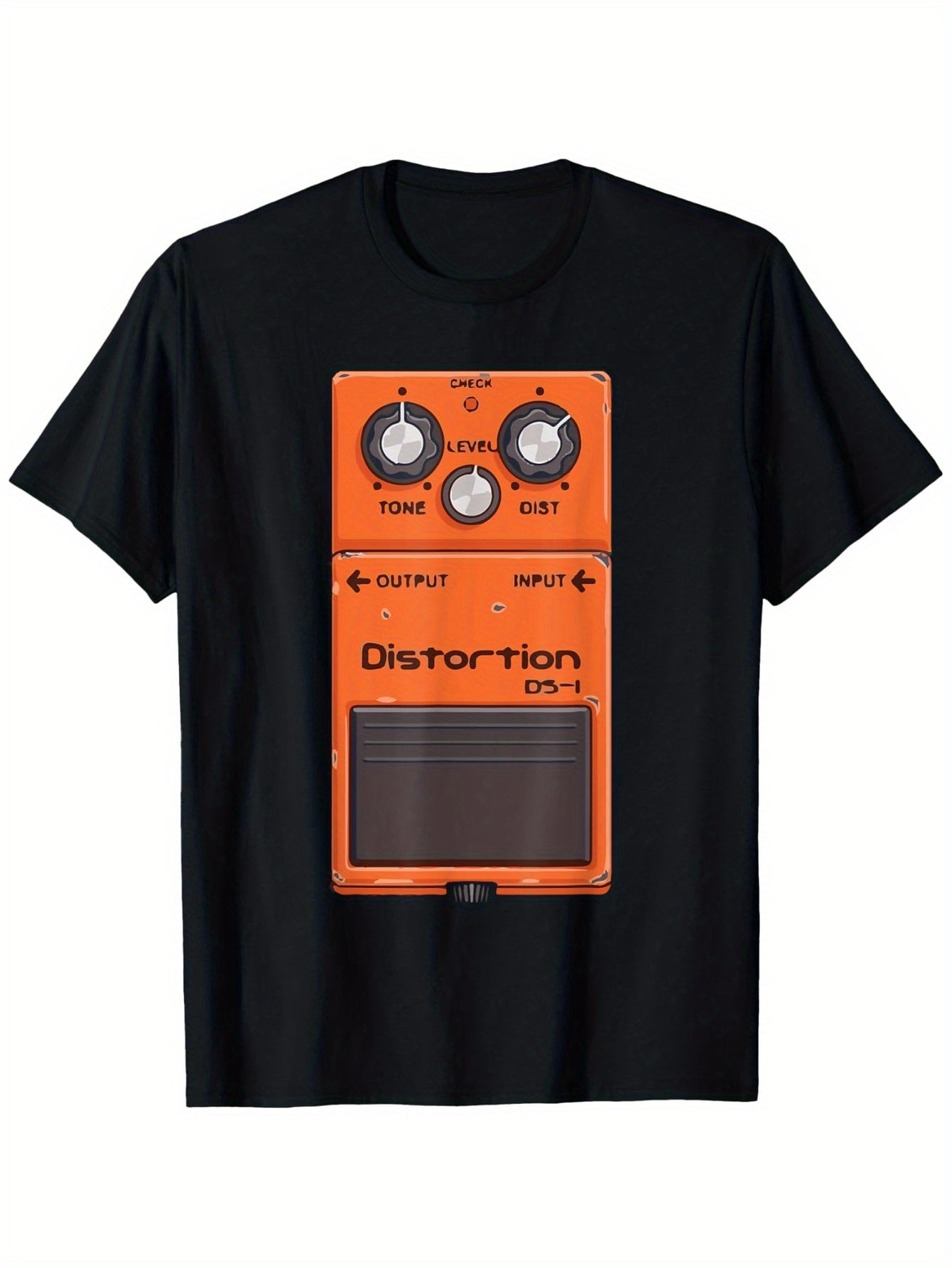Unisex Casual T-Shirt Featuring Iconic Distortion Pedal Design – Black Short-Sleeve Crew Neck Music Lover'S Essential, Trendy Vibe, Relaxed Fit | Rock On T-Shirt | Perfect for Creative Souls and Everyday Style