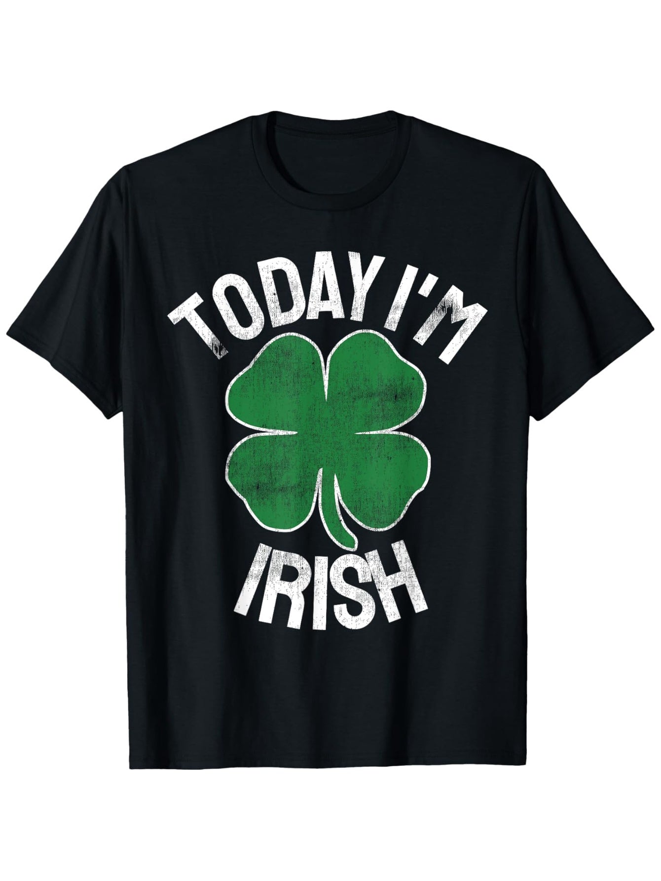Unisex Fun Shamrock T-Shirt (St. Patrick'S Day Humor) – Black Short-Sleeve Crew Neck Summer Style, Casual Essential, Relaxed Fit | Today I'm Irish T-Shirt | Playful Design for Celebrating Heritage