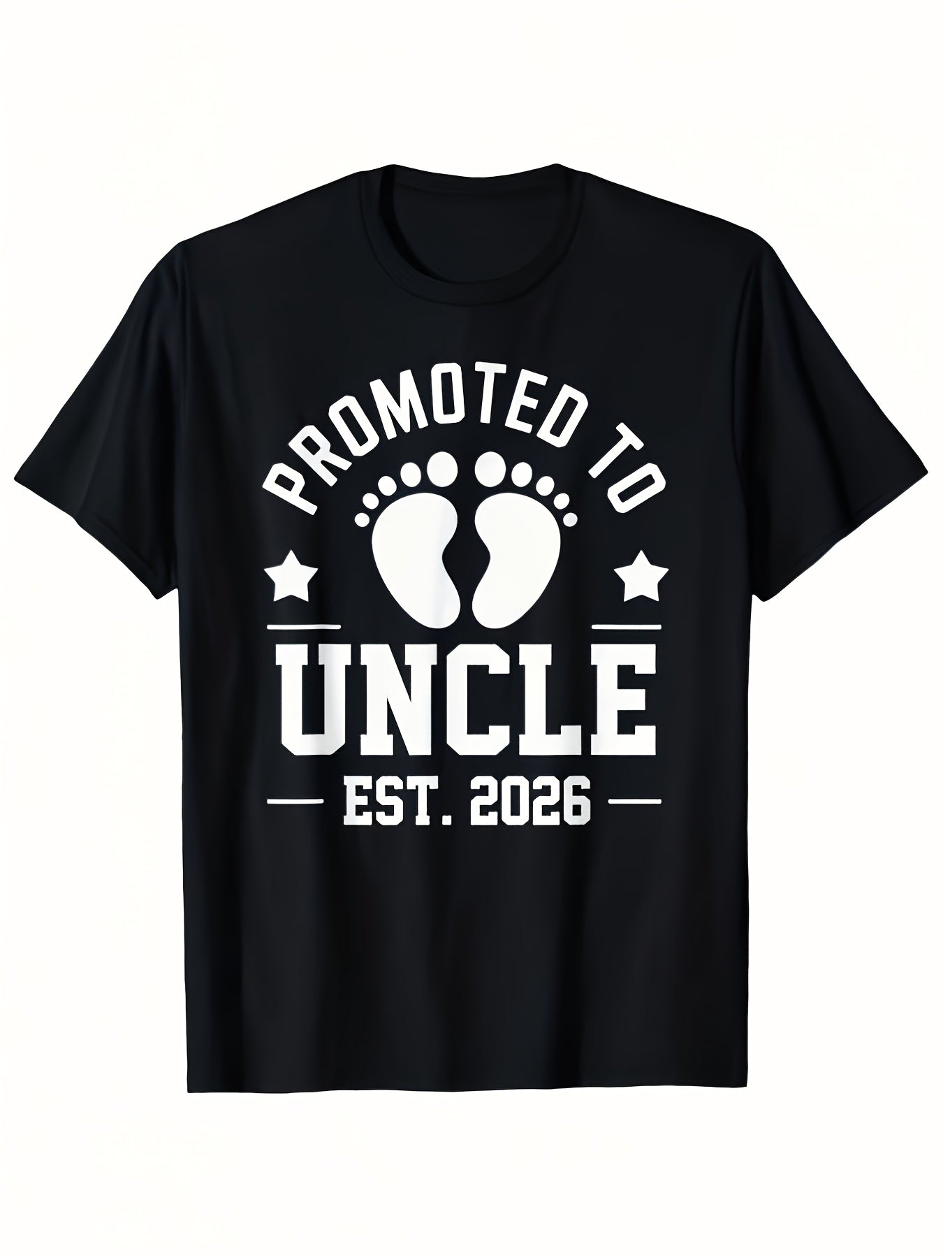 Men'S Promoted to Uncle Est 2026 Announcement Shirt New Uncle And Grandpa Gift - Soft Breathable T-Shirt - Funny Pregnancy Announcement Party Outfit - Lightweight Crew Neck Tee - Machine Washable, Funny Shirts, Men'S Graphic T-Shirts, 220G