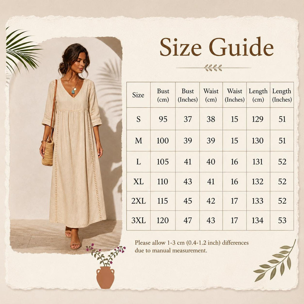 Long Cotton Linen Dress, Bohemian Summer Dress, V-Neck Lace Maxi Dress, Flowy Vacation Dress, Beach Resort Dress, maxi dress midi dress